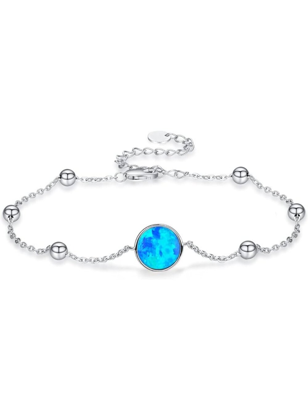 Dainty Opal Charm Bracelet for Women | 925 Sterling Silver | Gift for Christmas